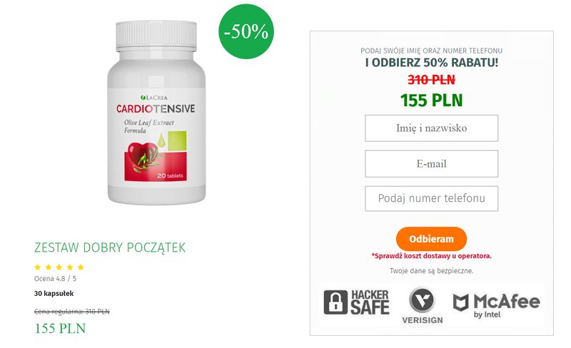 Cardiotensive - Sprawne Zarządzanie Tętnicami i Krewiakiem, cardiotensive cena w aptece